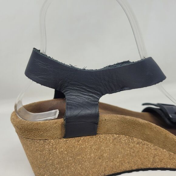 Birkenstock Papillio Sandals Womens EU40 US9.5 Soley Black Leather Wedge Buckles - Picture 11 of 13